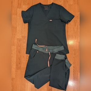 Figs scrub set, size M, dark green